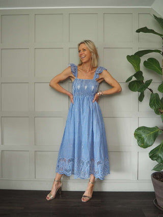 Oakley Gingham Dress - Blue/White