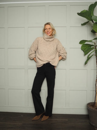 Violetta Skinny Flare Bootcut, Mid Rise Jeans with Square Front Pockets - Black, Dark Indigo, Denim Blue, Ecru, Grey, Khaki