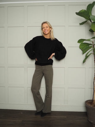 Violetta Skinny Flare Bootcut, Mid Rise Jeans with Square Front Pockets - Black, Dark Indigo, Denim Blue, Ecru, Grey, Khaki