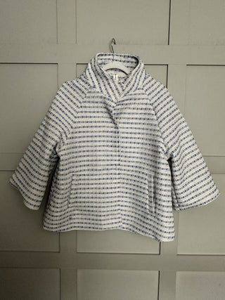 Twilight Jacket with 3/4 Length Sleeves, High Collar &amp; Popper Fastening - Camel, Pink, Sky Blue