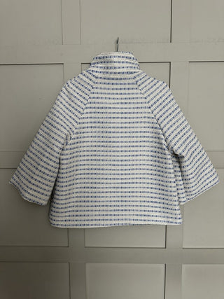 Twilight Jacket with 3/4 Length Sleeves, High Collar &amp; Popper Fastening - Camel, Pink, Sky Blue