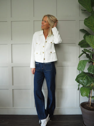 Valentine Lined Boucle Blazer with Gold Buttons and Pockets - 5 Colours