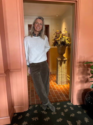 Ginny Barrel Leg Cords  - Camel, Chocolate, Cream