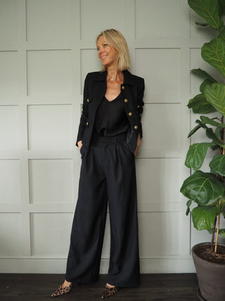 Valentine Lined Boucle Blazer with Gold Buttons and Pockets - 5 Colours