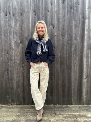 Ginny Barrel Leg Cords  - Camel, Chocolate, Cream