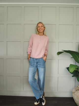 Joey Button Front Jumper - 8 Colours