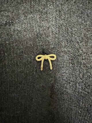 Fantasia Super Soft Cardigan with Gold Bow Buttons &amp; Broderie Anglaise Detail - Navy Blue/White