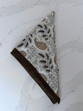 Amelia Neckerchief Scarf - Burgundy, Off White