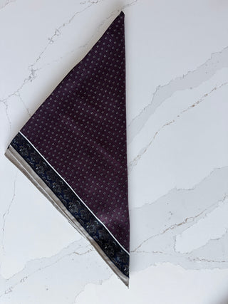 Amelia Neckerchief Scarf - Burgundy, Off White