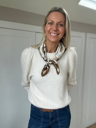 Amelia Neckerchief Scarf - Burgundy, Off White