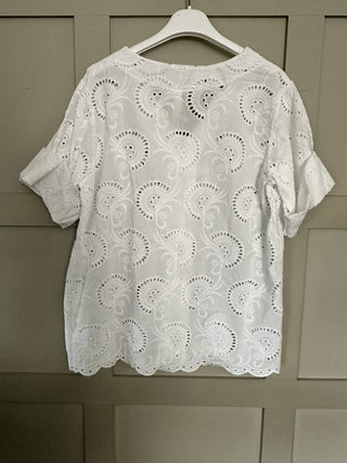Devi Broderie Anglaise Blouse - White