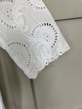 Devi Broderie Anglaise Blouse - White