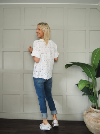 Devi Broderie Anglaise Blouse - White