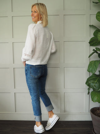 Belle Long Sleeve, Ruffle Collar Blouse, Best Seller - 9 Colours