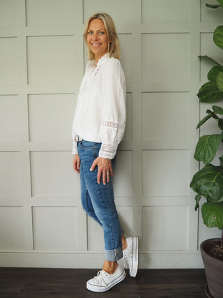 Belle Long Sleeve, Ruffle Collar Blouse, Best Seller - 9 Colours