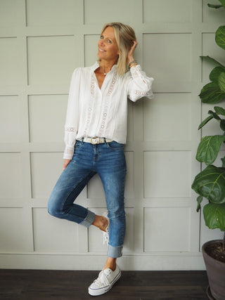 Belle Long Sleeve, Ruffle Collar Blouse, Best Seller - 9 Colours