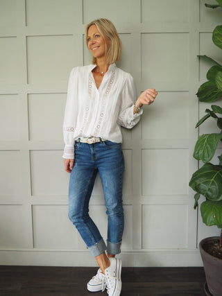 Belle Long Sleeve, Ruffle Collar Blouse, Best Seller - 9 Colours