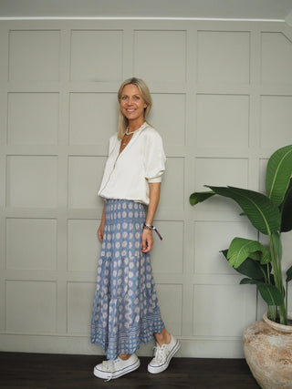 Chichester Circle Print Skirt - Blue