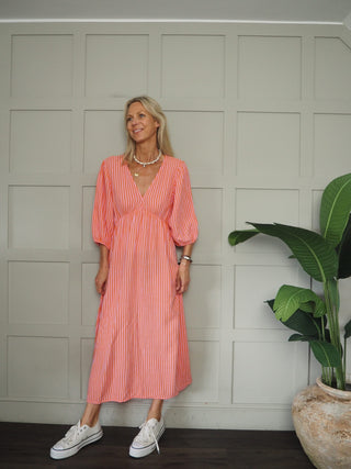 Sierra Cheesecloth Dress - Pink/Green, Pink/Orange