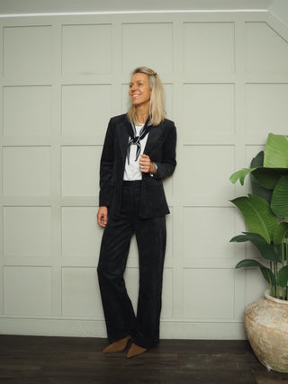 Chrisanne Single-Breasted, Corduroy, Lined Blazer by Part Two - Coral, Ecru, Navy Blue, Walnut