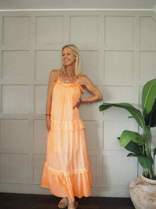 Mallorca Cotton Sundress - Navy Blue, Neon Orange, Neon Pink, Red, White