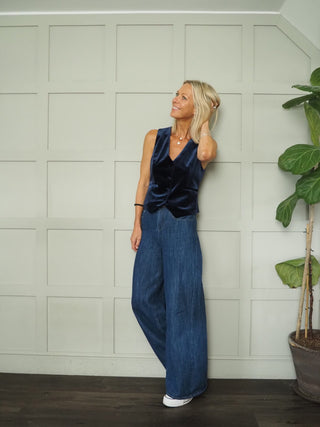 Destiny Classic Velvet Waistcoat with V Neck, Velvet Button Fastening &amp; Discreet Slit Pockets, Best Seller - 6 Colours