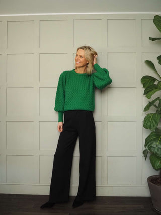 Leonie Wide Leg, High Waisted Trousers - Black, Camel, Coral, Ecru, Sky Blue