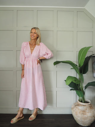 Pippin Cheesecloth Dress - Blue, Grey, Pink