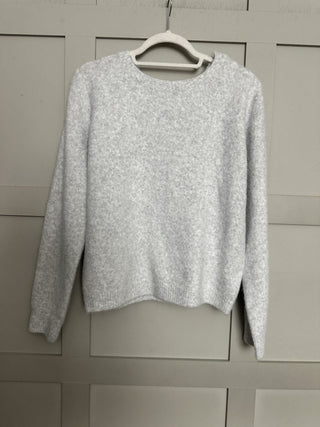 Oscar Jumper with Stripe Tie Detail - Light Grey, Sky Blue