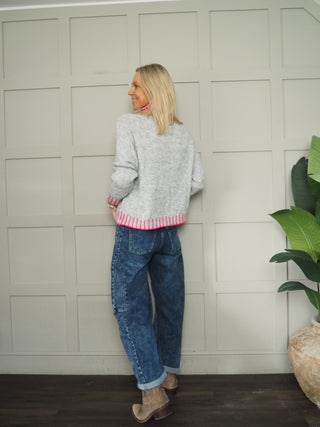 Una Turtle Neck with Contrasting Blanket Stitch Jumper, Best Seller - 17 Colours
