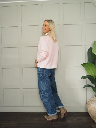 Una Turtle Neck with Contrasting Blanket Stitch Jumper, Best Seller - 17 Colours