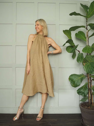 Mika Halterneck Dress with Tie Back Detail - 8 Colours