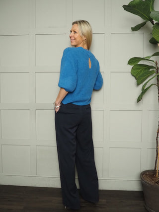 Vallarta Elbow Length Sleeve Jumper by Moss Copenhagen - Cobalt Blue, Coral