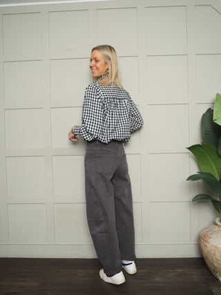 Hempstead Barrel Leg Jeans  - Chocolate, Grey, Khaki, Navy Blue