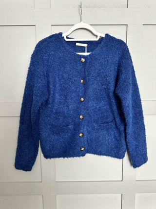 Melly Super Soft Cardigan - Blue, Coral