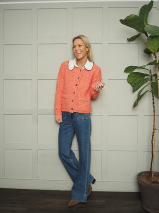 Melly Super Soft Cardigan - Blue, Coral