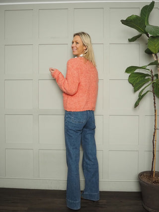 Melly Super Soft Cardigan - Blue, Coral