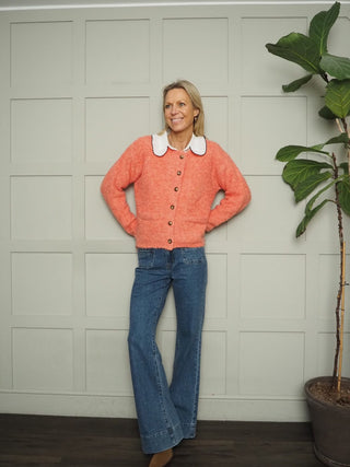 Melly Super Soft Cardigan - Blue, Coral