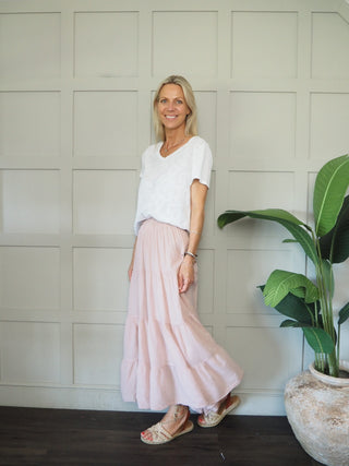 Penny Lightweight Cotton Skirt - Cobalt Blue, Navy Blue, Pink