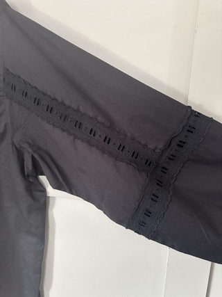 Jeovana Long Sleeve, Cotton Blouse with Collar &amp; Cut out Detail on Sleeve by Moss Copenhagen - Black and Khaki