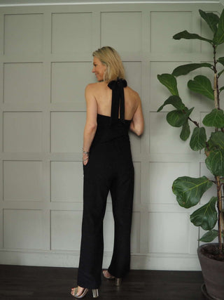 Caro Sleeveless, Wide Leg, Halter Neck Jumpsuit with Low Back - 5 Colour ways