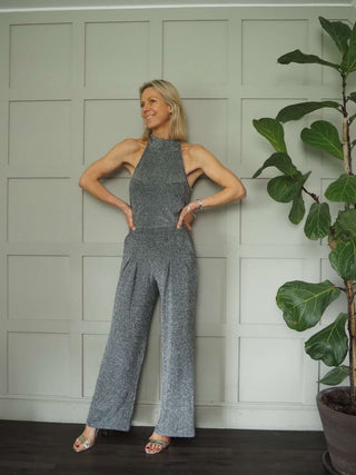 Caro Sleeveless, Wide Leg, Halter Neck Jumpsuit with Low Back - 5 Colour ways