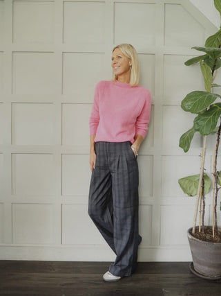 Callie Wide Leg Tailored Trousers with Pockets Front &amp; Back, by Moss Copenhagen - Dark Grey