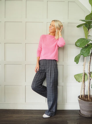 Callie Wide Leg Tailored Trousers with Pockets Front &amp; Back, by Moss Copenhagen - Dark Grey