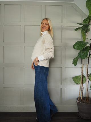 Laki Round Neck Wool Mix Jumper by Part Two - Oatmeal