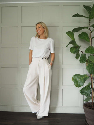 Adios Wide Leg Trousers - Oatmeal