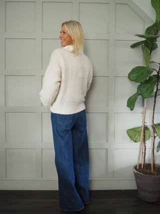 Laki Round Neck Wool Mix Jumper by Part Two - Oatmeal