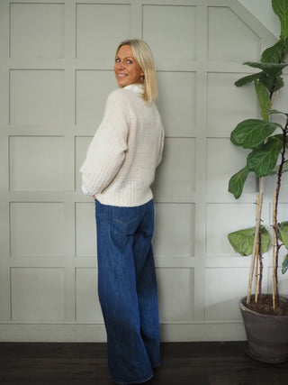 Laki Round Neck Wool Mix Jumper by Part Two - Oatmeal