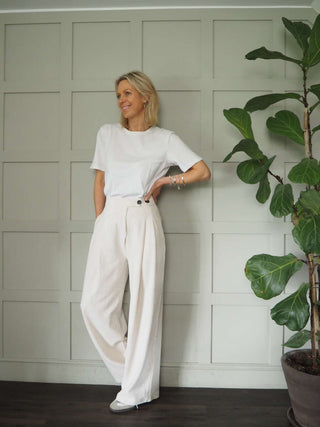 Adios Wide Leg Trousers - Oatmeal