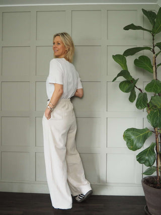 Adios Wide Leg Trousers - Oatmeal